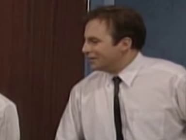 Pit-Pat voice, Voiceover king, Pit-Pat ad agency representative, Globo-Chem meeting attendees Pit-Pat voice, Voiceover king, Pit-Pat ad agency representative, Globo-Chem meeting attendees